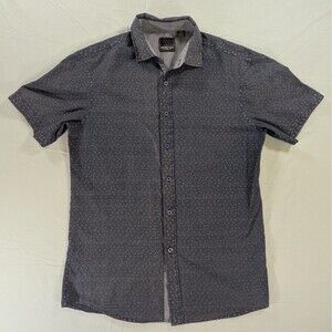 Sahara Club Navy Blue Short Sleeve Button Down Shirt Small Anchor Print